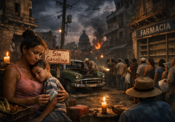 Crumbling buildings and darkened streets in Havana reflect Cuba’s ongoing crisis marked by fuel shortages, blackouts, and economic hardship.
